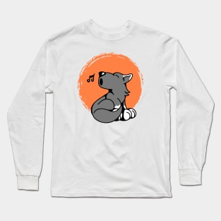 Little Wolf howls at the Moon Long Sleeve T-Shirt